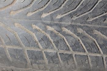 old tire tread as background