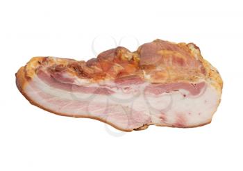 smoked bacon on a white background
