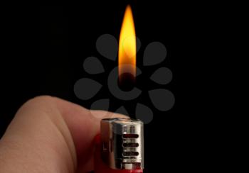 fire lighters on a black background