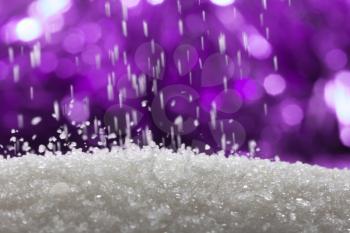 Sugar on a purple background