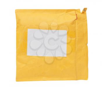 yellow post envelope on a white background
