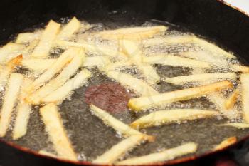 fried potato slices, potato chips