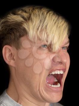 man shouts