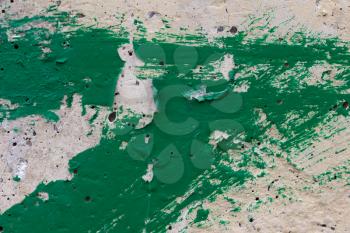green paint on a concrete wall. background