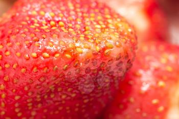 Background of fresh red strawberries. macro