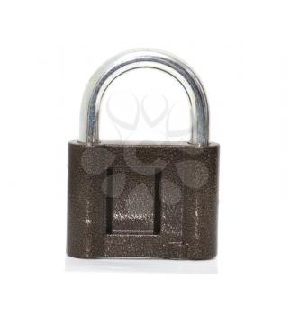 a new lock on a white background. macro