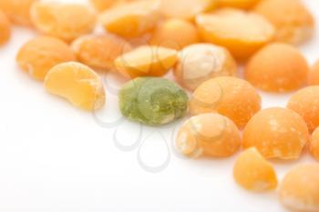peas on a white background. macro