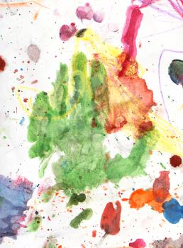 watercolor hand print on white paper