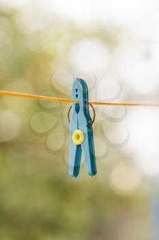 clothespin on a rope