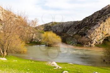 River in the mountains in the nature .