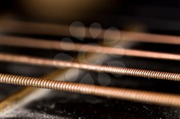 Detail of a guitar string as a background. macro