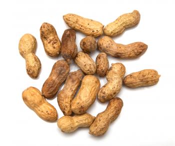 peanuts on a white background. macro