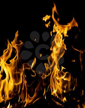 abstract background of fire flames on a black background