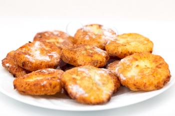 cheesecakes on a white background