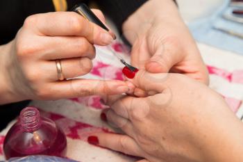 manicure in the salon