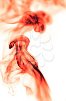 red smoke on white background