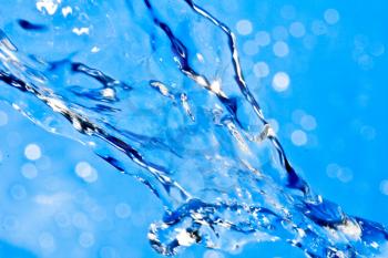 beautiful water on a blue background