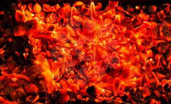 background of burning coals