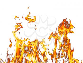 abstract background. flame fire on a white background