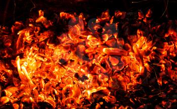 background of burning coals