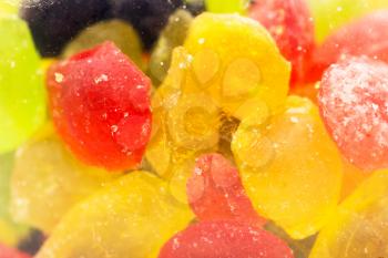 background of colored candies. macro