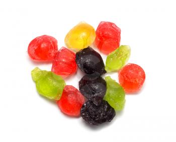 colored candy on a white background. macro