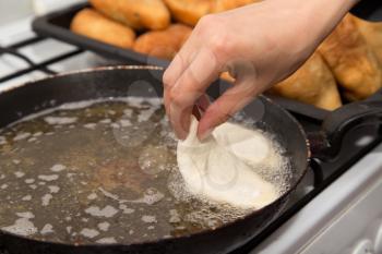 cakes fried in a pan