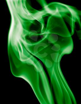 green smoke on black background