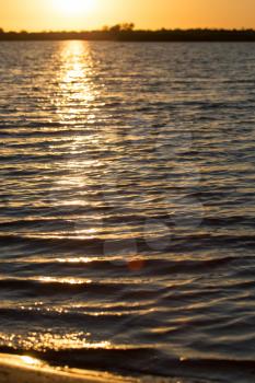 dawn sun on the lake