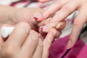 manicure in salon