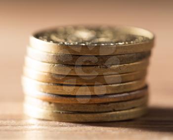 coins macro close up