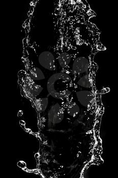 spray water on a black background