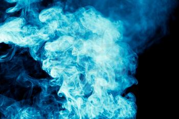 blue smoke on black background