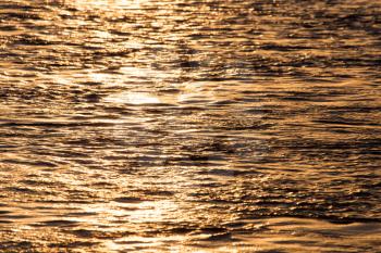Background of the water surface at sunset
