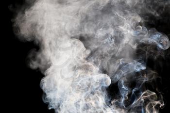 The abstract figure of the smoke on a black background