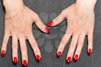 hand with red manicure