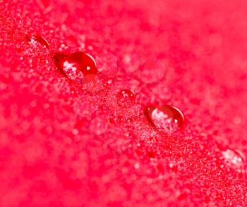 a drop of water on a red background. close
