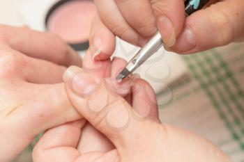 Manicure in a beauty salon