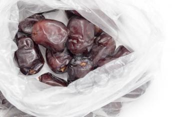 Dates in a plastic bag