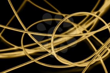 yellow cable on the black background. The inversion