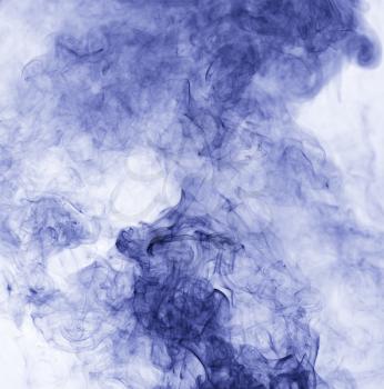 blue smoke on a white background. inversion