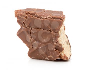 slice of chocolate on a white background