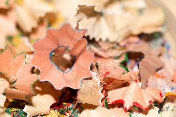 shavings from a pencil point. macro