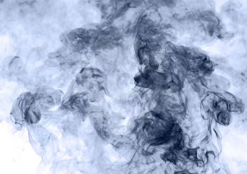 blue smoke on a white background. inversion