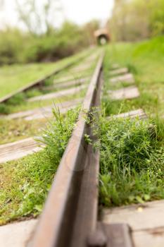 old railway in the grass