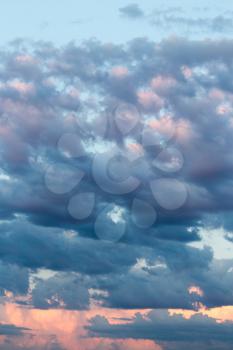 beautiful clouds in the sky at sunset background