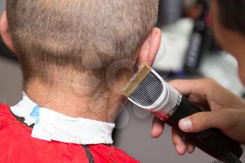 Men's grooming trimmer in a beauty salon