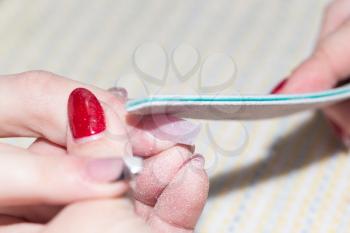 manicure in beauty salon