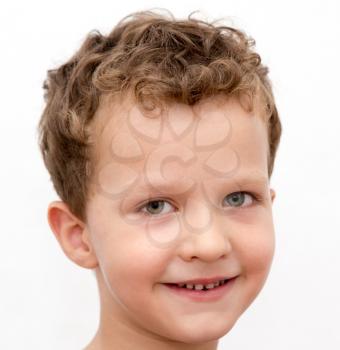 Portrait of a boy on a white background