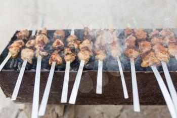 grilled skewers on the grill